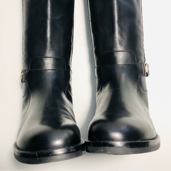 NEW Cole Haan Belted Leather Knee High Riding Boots in Black size 5.5 - Picture 9 of 16